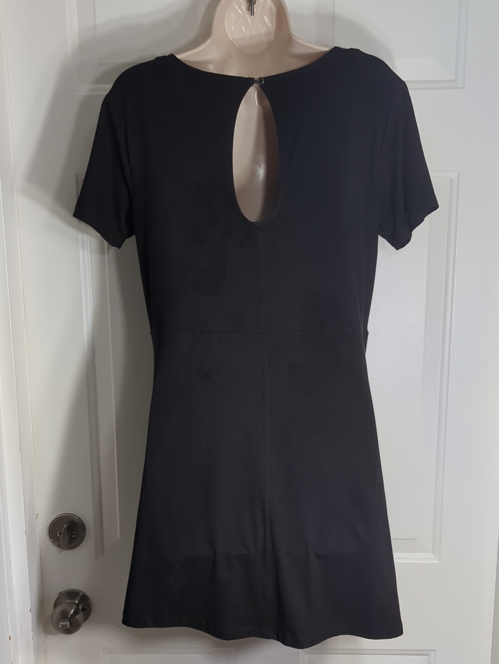 White Crow Black Faux Suede Keyhole Tunic Top Dress Size Small